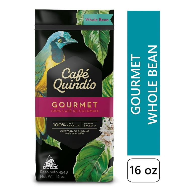 Cafe Quindio Gourmet Whole Bean Coffee, Medium Roast Colombian