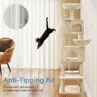 Barara King 66" Large Multi-Level Cat Tree Tower with Extended Platform Hammock and Condo for Multi-Cat Indoor Play Climbing, Beige