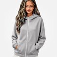 thumbnail image 2 of ITSAME Girls Full Zip Hoodie (5-16) Long Sleeve Solid Color Casual Comfort Hooded Sweatshirt with Pockets Size 7, 2 of 8