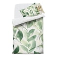 thumbnail image 2 of Green Leaves Modern Art Duvet Cover and Pillowcase Set for Single Bedding, Bedroom Accessories for Kids Teens, 2 of 5