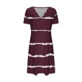 thumbnail image 4 of XuJwPNcy Mini Dress for Women V Neck Short Sleeve Short Tunic Dresses Going out Party Shirt Dresses, 4 of 5