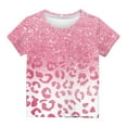 thumbnail image 4 of NAISIBABY Summer Girls Short Sleeve Printed T-Shirt, Kids Round Neck Casual Daily Versatile Tops Pink 7-8T, 4 of 4