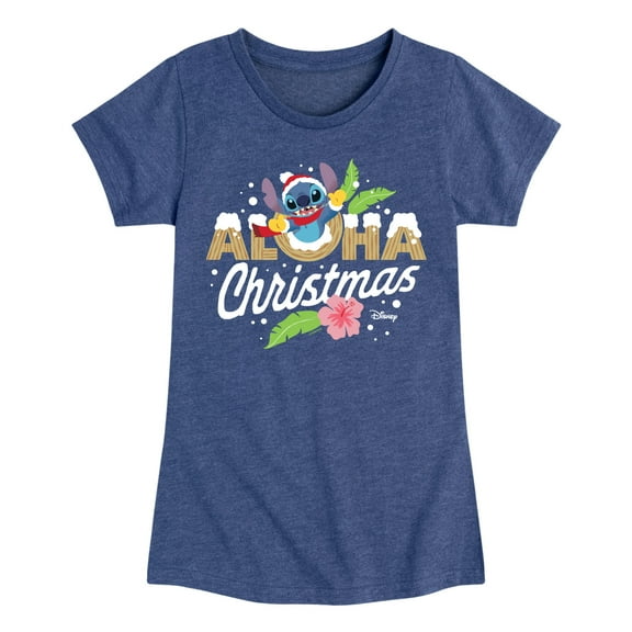 Lilo & Stitch - Aloha Christmas - Girls Fitted Short Sleeve Tee