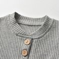 thumbnail image 2 of Newborn Baby Boy Clothes Long Sleeve Romper Solid Pants Outfits Set Grey, 2 of 6