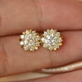 thumbnail image 3 of Round Cut Cubic Zircon Stud Earring Charm 18k Yellow Gold Plated Women Jewelry, 3 of 5