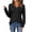 Black, variant on ManxiVoo Women's V Neck Lightweight Crochet Knit Pullover Long Sleeve Ribbed Casual Sweater Fall Fashion Top L Size Beige