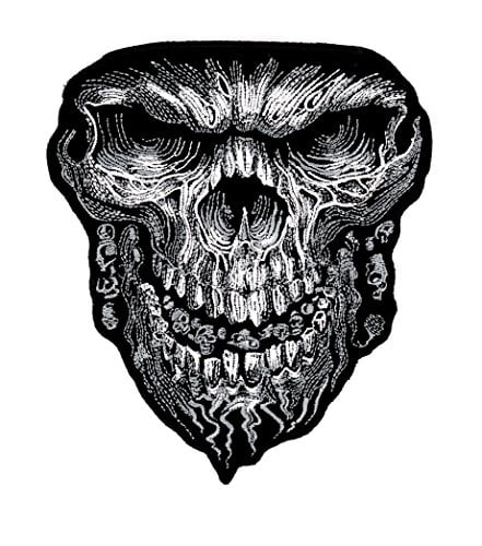 Skull Tribal Iron-on/sew-on Embroidered Patch Motorcycle Biker 