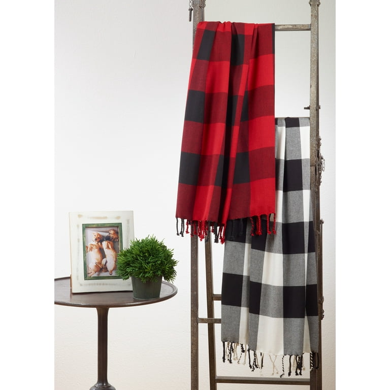 Red cotton store throw blanket