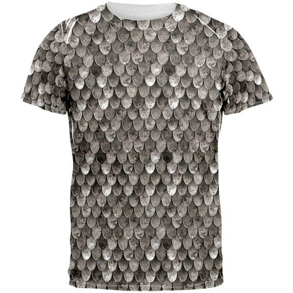 Steel Scale Armor Costume All Over Adult T-Shirt - 2X-Large