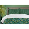 thumbnail image 4 of Ambesonne Wildlife Duvet Cover Sets, Girl in Jungle Leopard, 2-Queen, Hunter Green Dark Teal, 4 of 7