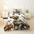 thumbnail image 2 of Homewish Came Labrador Retriever Duck Twin Duvet Cover,Vintage Lake House Twin Bedding,White,Light Gray Reversible,2 Pieces,1 Duvet Cover and 1 Pillowcase, 2 of 6