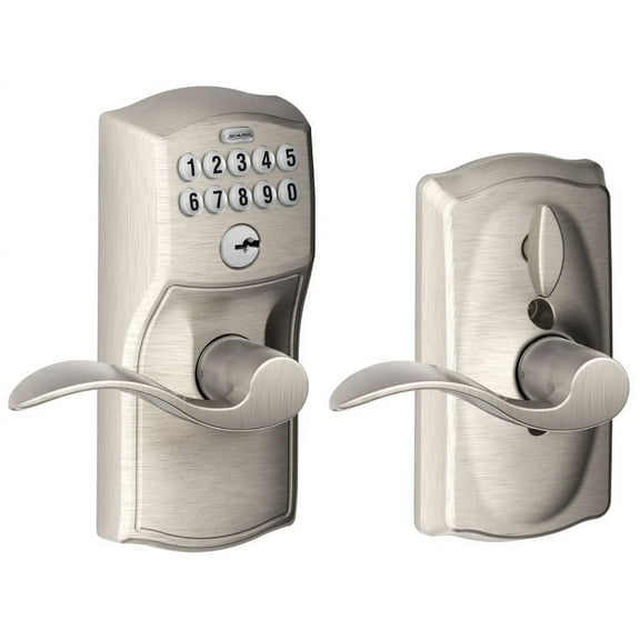 Schlage Camelot Keypad Entry Lock - Keyless Entry, Chrome Finish - Silver