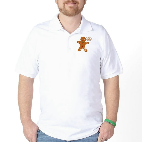 CafePress - Oh Snap Gingerbread Man Polo Shirt - Golf Shirt, Pique Knit Golf Polo