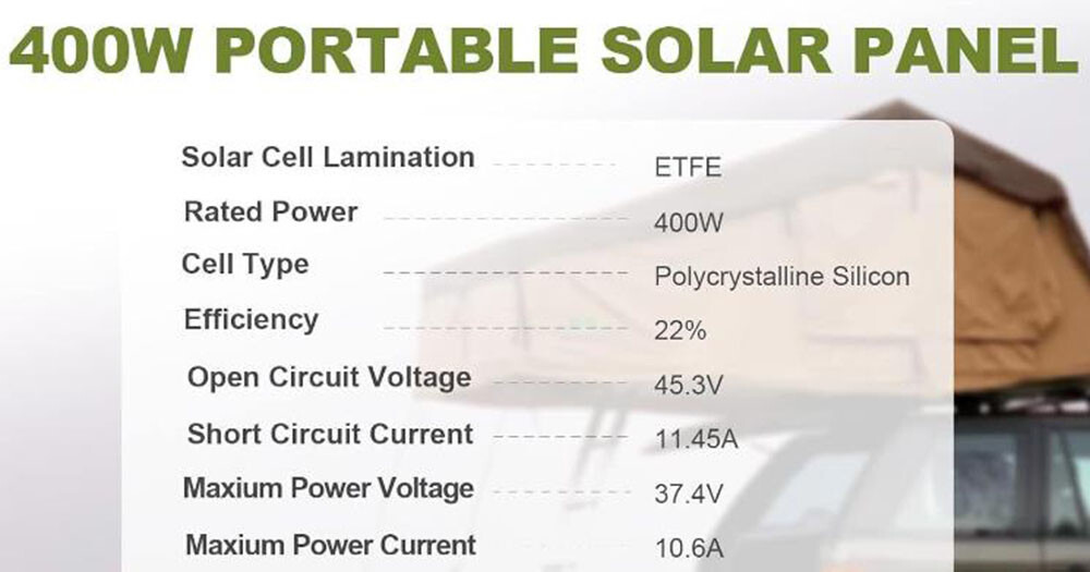 PUJIMAX 400 Watt For Generator Power Station Portable Foldable Solar Panel Kit