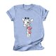 thumbnail image 1 of Blusa informal de manga corta con estampado de cuello redondo para mujer Pompotops  hfajkhk127517, 1 of 4