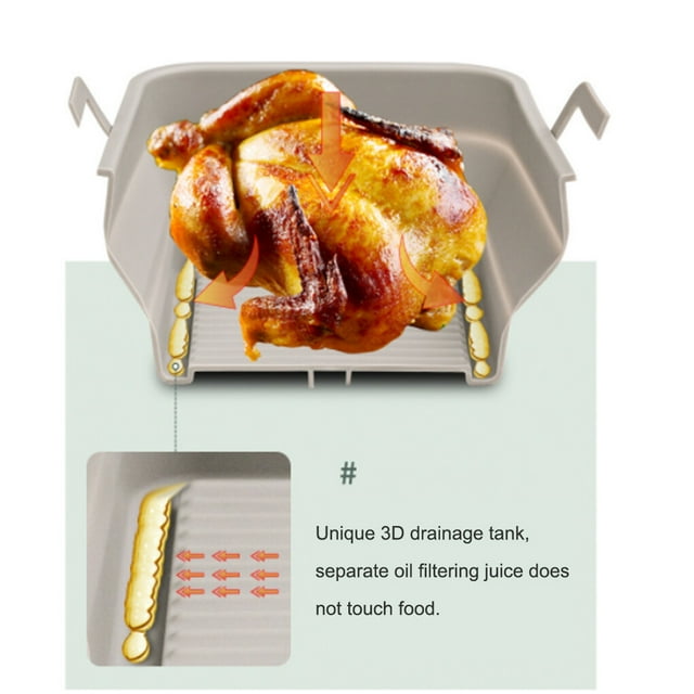 Maoww Fryer Tray Bake Plate Baking Supplies Heating-resistance Compact Size Smooth Surface Washable Multicolored Kitchen Gadget Brown