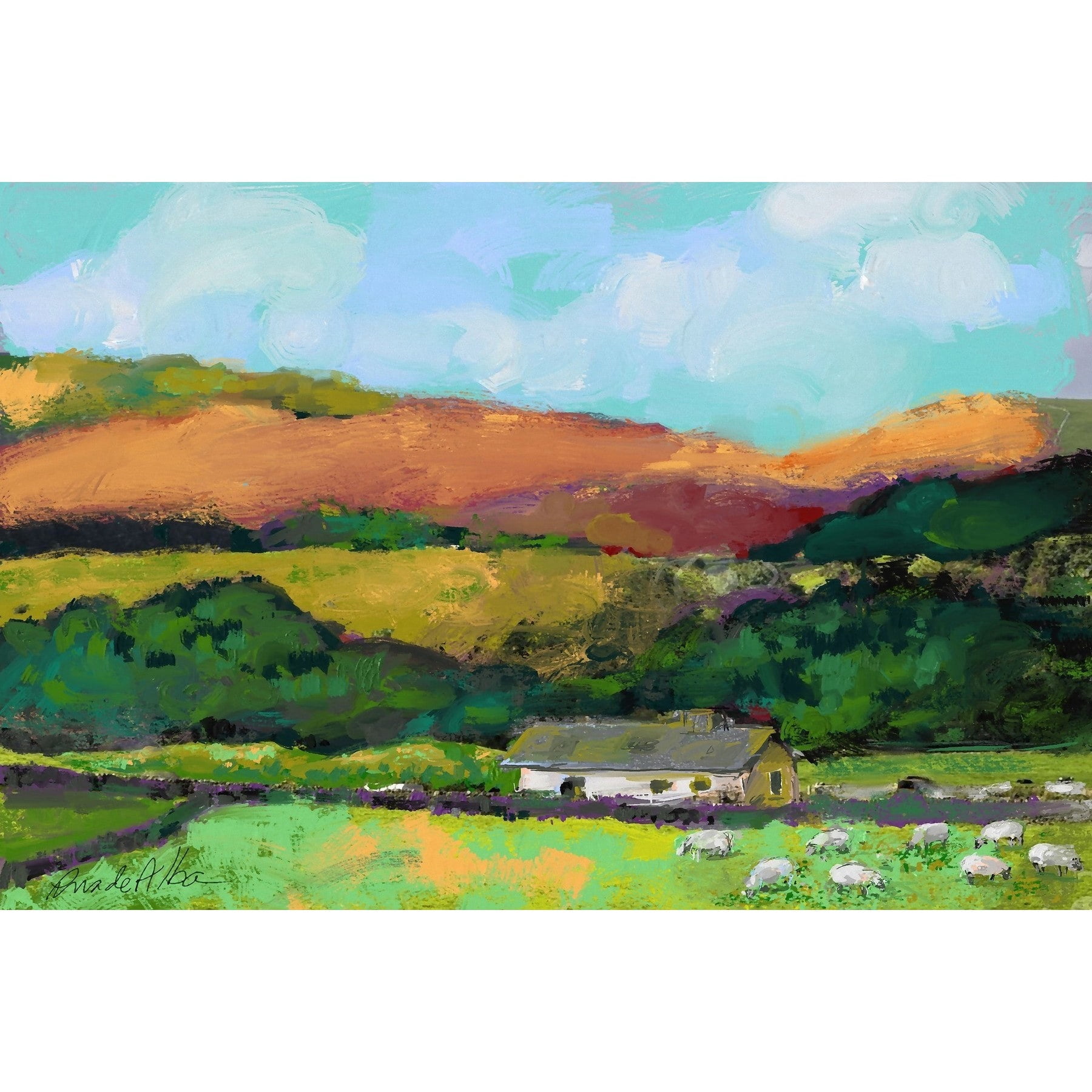 Marmont Hill "Cotswold Countryside" by Arthur Pina Painting Print on Wrapped Canvas
