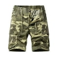 thumbnail image 1 of DPTALR Men's Summer Camouflage Outdoors Casual Have Pockets Button Zipper Drawstring Sport Shorts Pants, 1 of 8