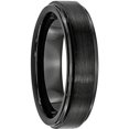 thumbnail image 4 of Black Ceramic Ridged Edge 6mm Brushed and Polished Band, 4 of 9