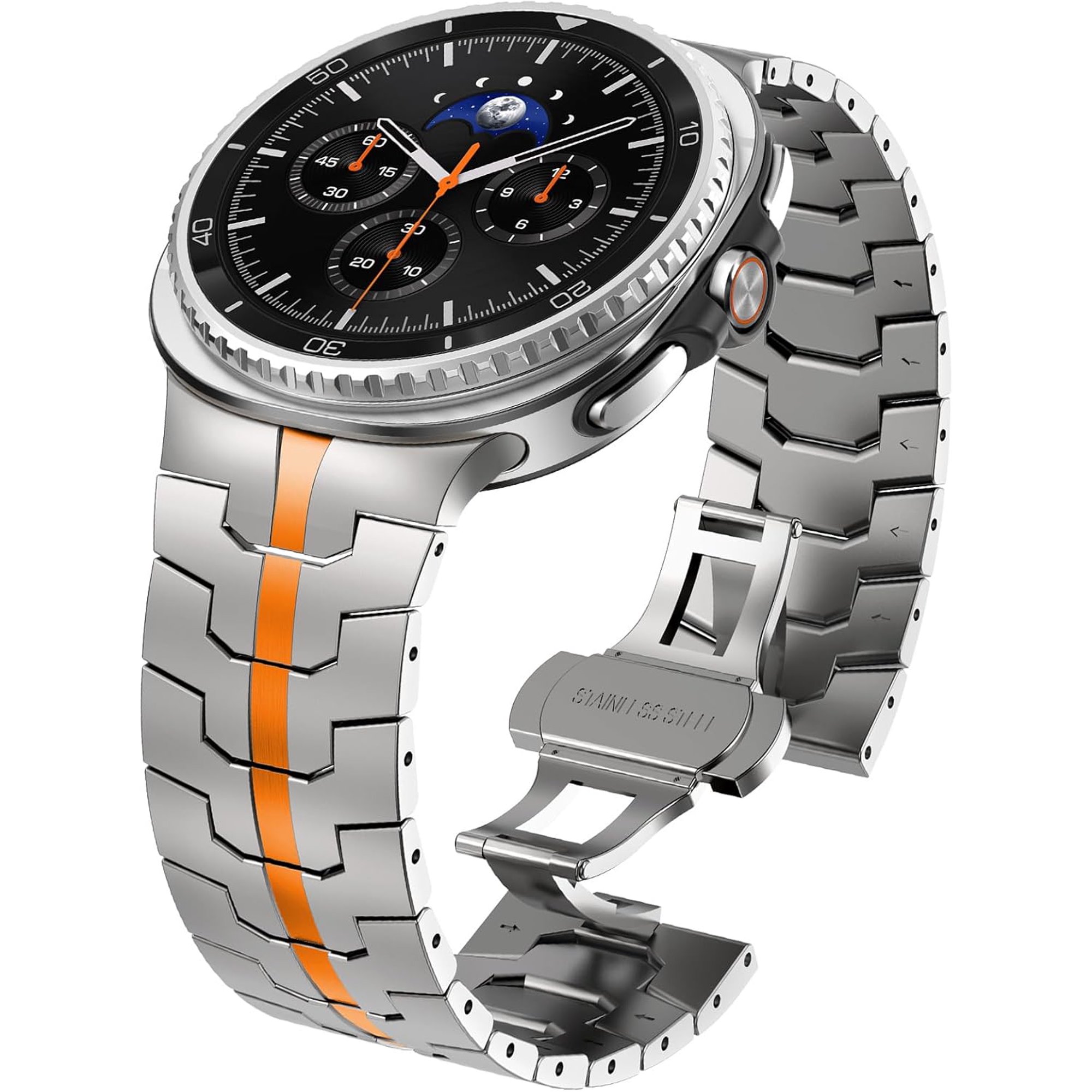 REQO Metal Bands for Galaxy Watch 8/8 Classic Band Samsung Galaxy Watch 8 Band 44mm 40mm 46mm Men Rugged Durable Armor Stainless Steel Strap Classy Elegant Casual Business Link Bracelet