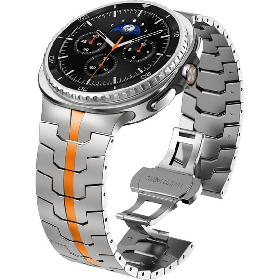REQO Metal Bands for Galaxy Watch 8/8 Classic Band Samsung Galaxy Watch 8 Band 44mm 40mm 46mm Men Rugged Durable Armor Stainless Steel Strap Classy Elegant Casual Business Link Bracelet