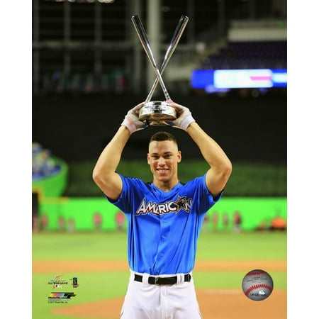 Aaron Judge with the 2017 MLB All-Star Game Home Run Derby Champion Trophy Photo