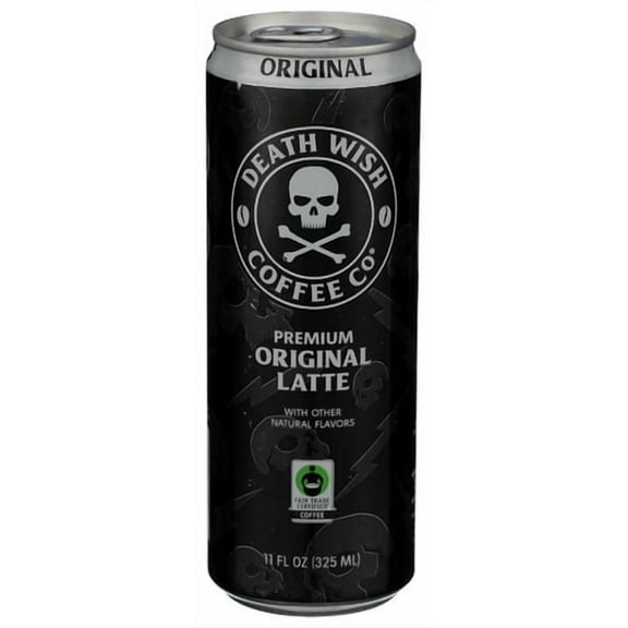 (Count of 12) Death Wish Coffee Latte Original Ready-to-Drink 11 fl oz