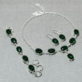 thumbnail image 2 of Chrome Diopside Gemstone Necklace Set Handmade Oval Shape Solitaire Jewelry Set, 2 of 3