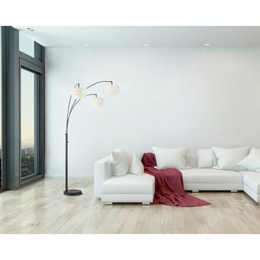 Artiva USA 83" Double Shade LED Arched Floor Lamp With Marble Base - 83