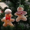thumbnail image 5 of Muñecos colgantes de hombre de jengibre de árbol de Navidad, regalo de juguete de muñecas de tela de Navidad (1 unidad, marrón), 5 of 5