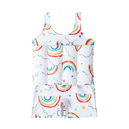 

Summer Savings Clearance! Edvintorg 3-7Years Toddler Swimwear For Girls Summer Cartoon Float Suit One-Piece Bathing Suit Swimwear Sleeveless Buoyancy Swimsuit