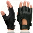 thumbnail image 4 of Milwaukee Leather SH877 Men's Fingerless USA Deerskin Black Perforated Leather Motorcycle Gloves w/ Gel Palm 3X-Large, 4 of 7