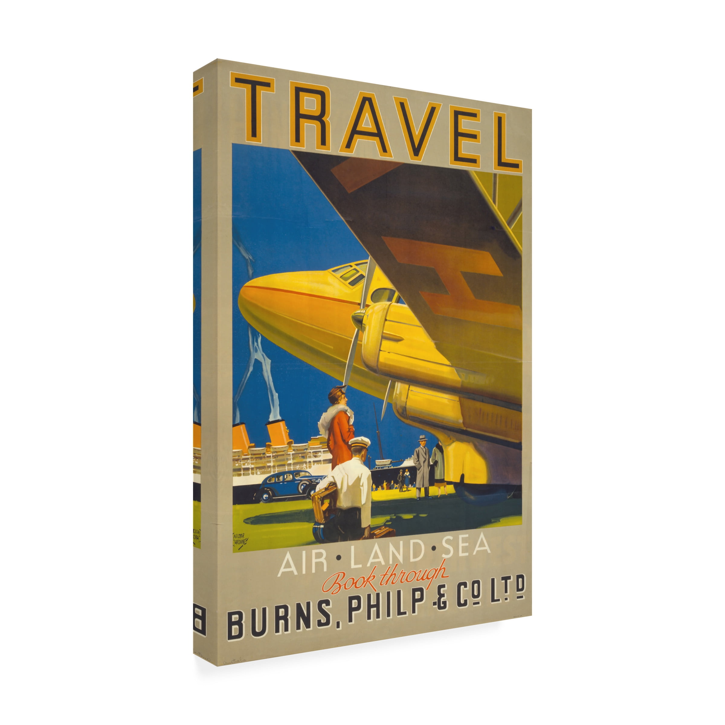 Vintage Apple Collection 'Art Deco Airplane Travel' Canvas Art