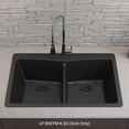 thumbnail image 4 of 33" x 22" Quartz Kitchen Sink, Double Bowl Sink, Drop-in Sink, Undermount Sink, Granite Kitchen Sink, Galaxy Black Kitchen Sink by Lexicon Platinum LP-800TM-K-SO, 4 of 9