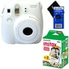 Fujifilm Instax Mini 8 Instant Film Camera (White) + Fujifilm Instax Mini Instant Film (20 sheets) + HeroFiber® Ultra Gentle Cleaning Cloth