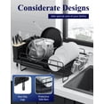 thumbnail image 5 of Sakugi Dish Drying Rack, Extendable Dish Drainer, Anti-Rust Dish Rack for Kitchen Counter, 26.2" x 12.9" x 7.2", Black, 5 of 10
