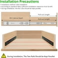 thumbnail image 4 of 16in 5 Pair Full E x tension Cajón Slides Rails Cajón Slides 100LB Capacity Resistente Full E x tension Ball Bearing Side Mount Cajón Rails, 4 of 8