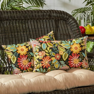 Greendale Home Fashions Jungle Floral 19-inch x 12-inch Outdoor Rectangle Accent Pillows (Set of 2)