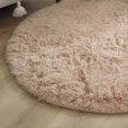 thumbnail image 3 of Floor Carpet Polyester Fiber Round Nordic Style Long Plush Soft Shaggy Rug for Home Bedroom, 3 of 5
