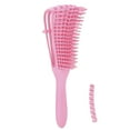 thumbnail image 2 of Detangling Hair Brush for Long Thick Wet Dry Hair Fine Teeth Comb Knots Detangler, Curved Design with 8 Rows Elastic Brushes, Suitable for All Hair Types, 2 of 7