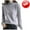 Grey, variant on Sweaters for Women Mock Turtleneck Sweater Pullover Solid Color Loose Sweater Thickened Bottoming Shirt Winter Fall Clothes Beige