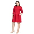 thumbnail image 5 of Plus Size Boat Neck Fit N Flare Pocket Dress, 5 of 8