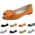 thumbnail image 4 of Xfvqtps Ladys Single Shoes Bowknot Suede Surface Pointy Toe Flat Bottom Soft Sole Fashion Work Casual Shoes Spring and Summer New Shallow Mouth Slip on Flat Shoes Light Blue, 4 of 4