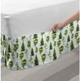 thumbnail image 2 of Leaves Bed Skirt, Repetitive Pine Oak Fir Trees Motifs on Pastel Toned Backdrop Pattern, Elastic Bedskirt Dust Ruffle Wrap Around for Bedding Decor, 4 Sizes, Baby Blue Apple Green, by Ambesonne, 2 of 2
