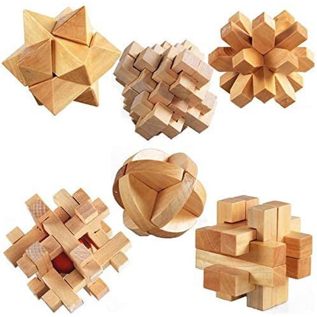 Rompecabezas de Madera Ormromra Juego de 6 3D para Niños y Adultos