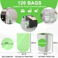 thumbnail image 2 of YUSS 4 Gallon Garbage Bags Small Kitchen Trash Bags 120 Count Bathroom Garbage Bags 15L,Green, 2 of 6