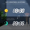 thumbnail image 4 of Led Digital Alarm, 3D Wall Clock Desk Auto Dimming 12/24 Hour Date Temperature Home Decor Remote Control Silent Snooze USB Nightlight Bedroom Living Room Kitchen Office 9.7inch Cool White, 4 of 7