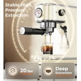 thumbnail image 4 of Máquina de café espresso atatix, 20 bares, con espumador de leche, 1,3 L, color blanco cremoso, 4 of 9