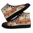 thumbnail image 4 of Christian Cross Truck Pumpkins Harvest Thanksgiving Fall For Jesus He Never Leaves American flag High Top Canvas Shoes Sneakers Black Size 6, 4 of 7
