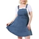 thumbnail image 2 of Women's Plus Size Jeans Suspender Skirt Patch Pocket Side Button Adjustable Strap Denim Overall Dress Blue 4X, 2 of 7